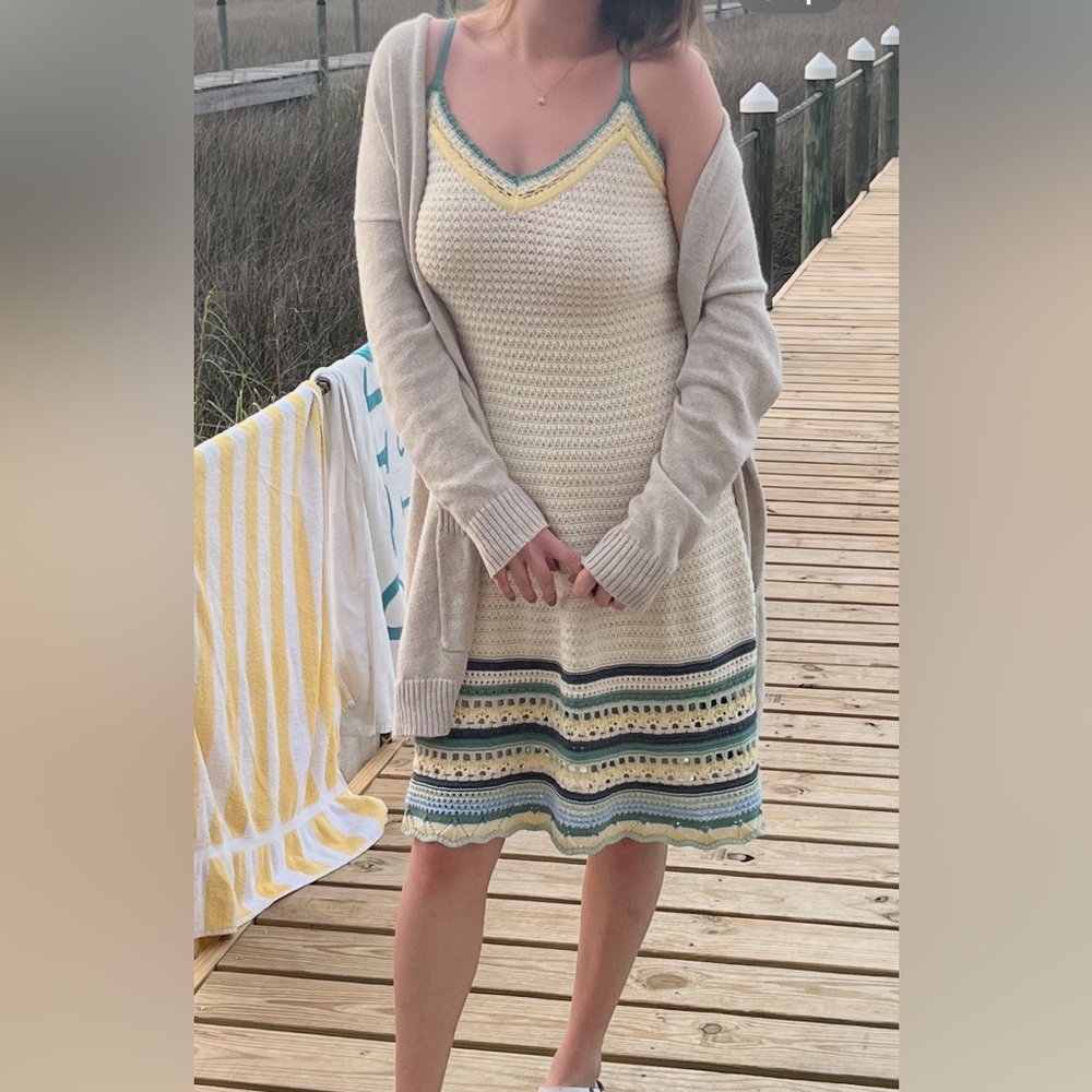 Elegant Cream Crochet Dress